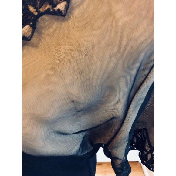 Rare Vintage Black Lace Dress 1920s Size Medium - Picture 7 of 7